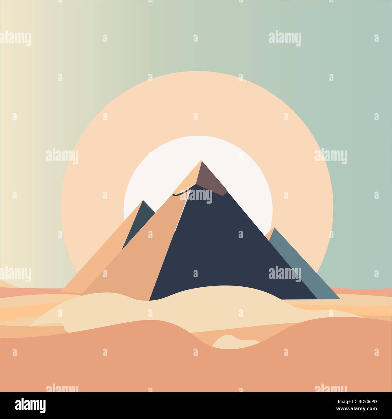The Great Pyramids of Giza – Minimal Vector Illustration Stock Vector ...