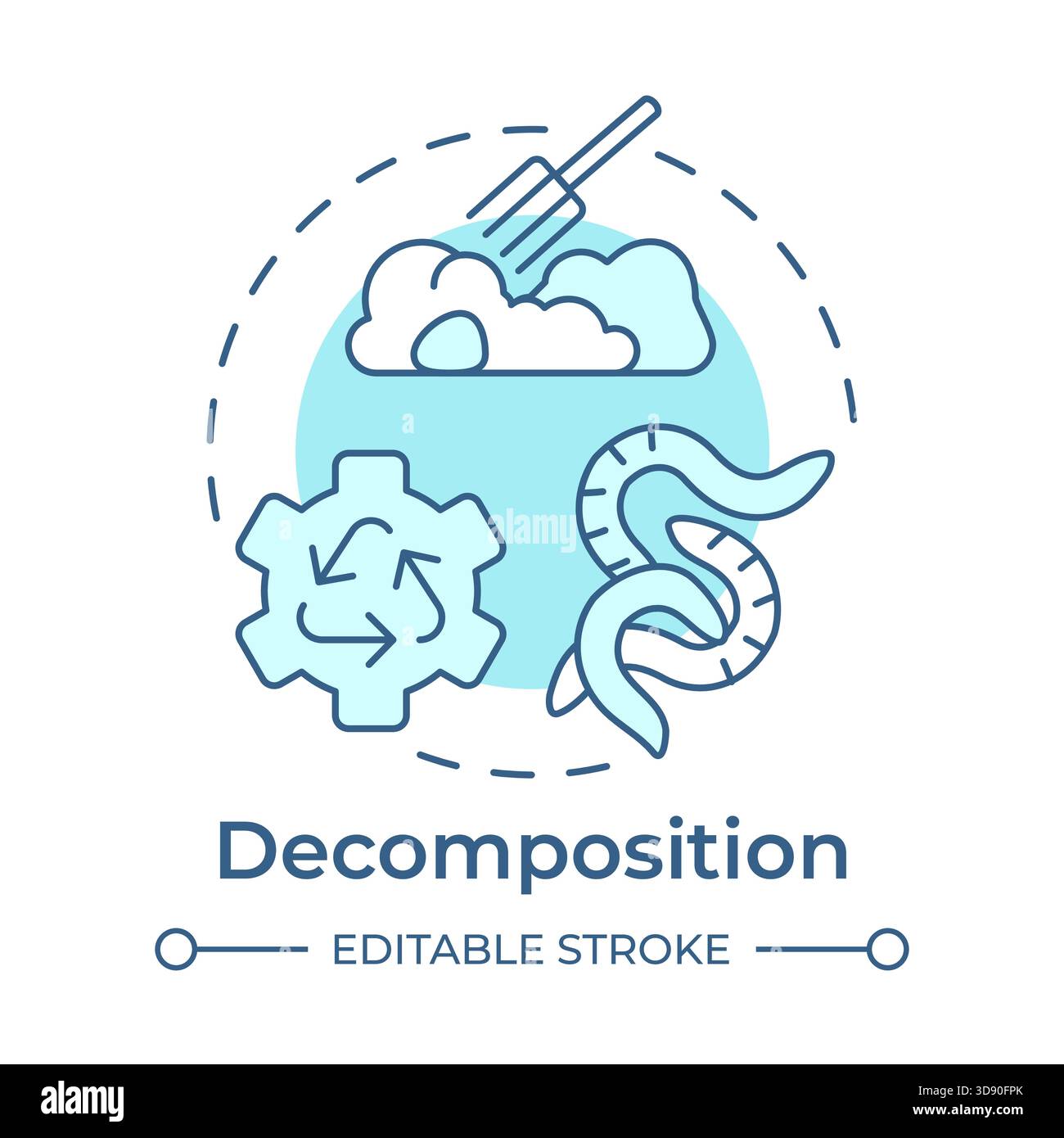 Decomposition soft blue concept icon Stock Vector