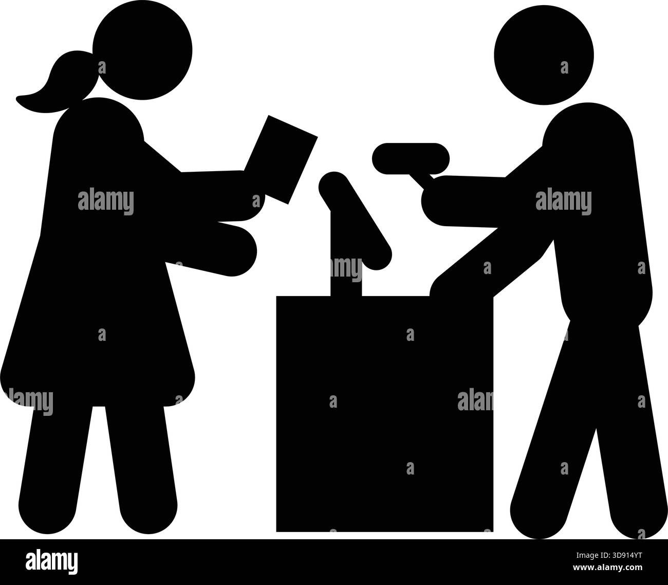 Scanning items shop assistant Black and White Stock Photos & Images - Alamy