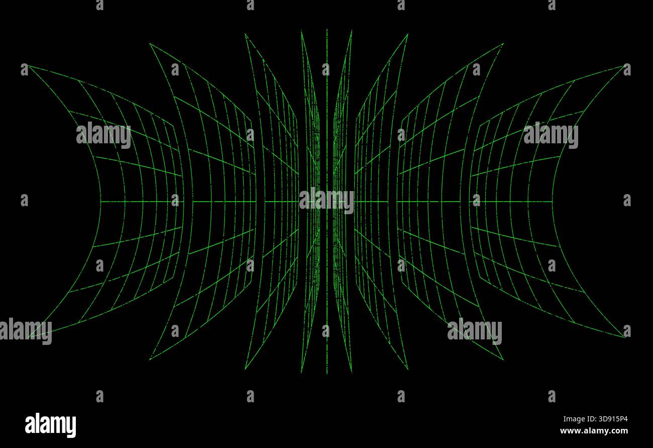 3d wireframe perspective grid room template design vector illustration background. Stock Vector