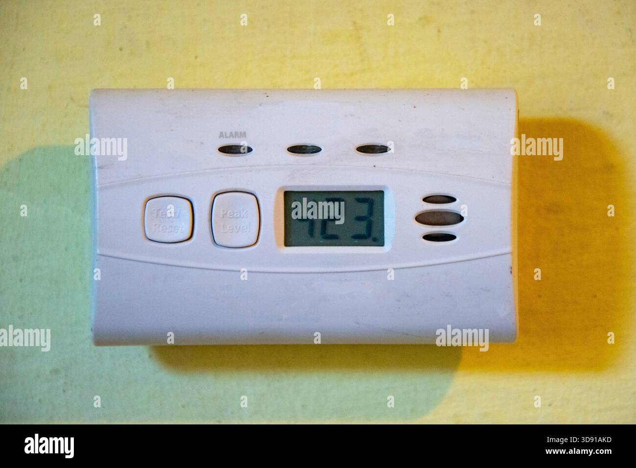 Carbon Monoxide Sensor in Use Stock Photo