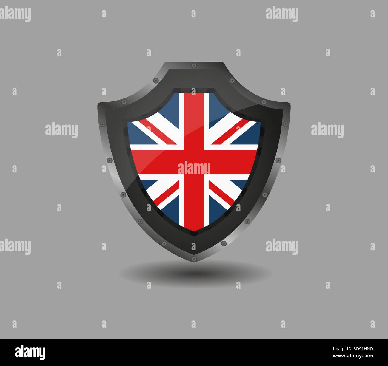 Great Britain flag in shield shape illustrated in vector Stock Vector