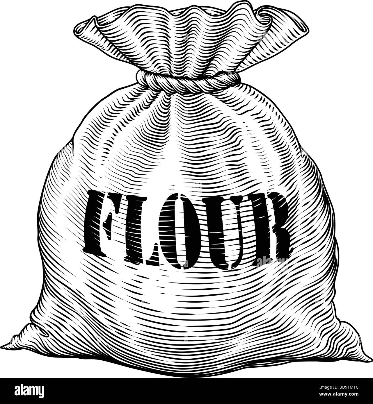 Sack Bag of Flour Concept Vintage Woodcut Style Stock Vector Image ...