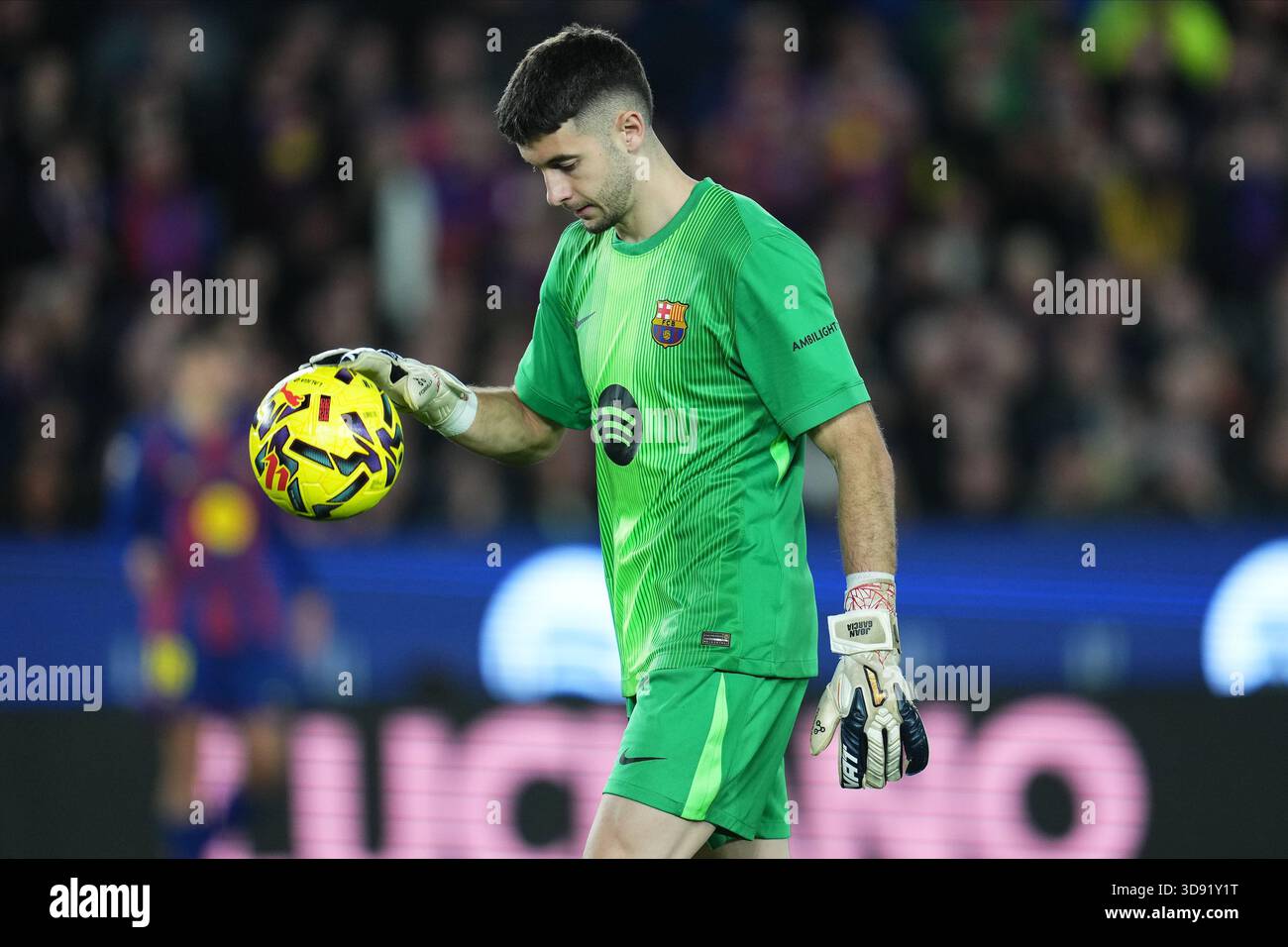 Barcelona, Spain. 03rd Dec, 2025. Joan Garcia of FC Barcelona during the La Liga EA Sports match between FC Barcelona and Atletico de Madrid played at Spotify Camp Nou Stadium on December 2 2025 in Barcelona, Spain. (Photo by Bagu Blanco/PRESSIN) Credit: PRESSINPHOTO SPORTS AGENCY/Alamy Live News Stock Photo