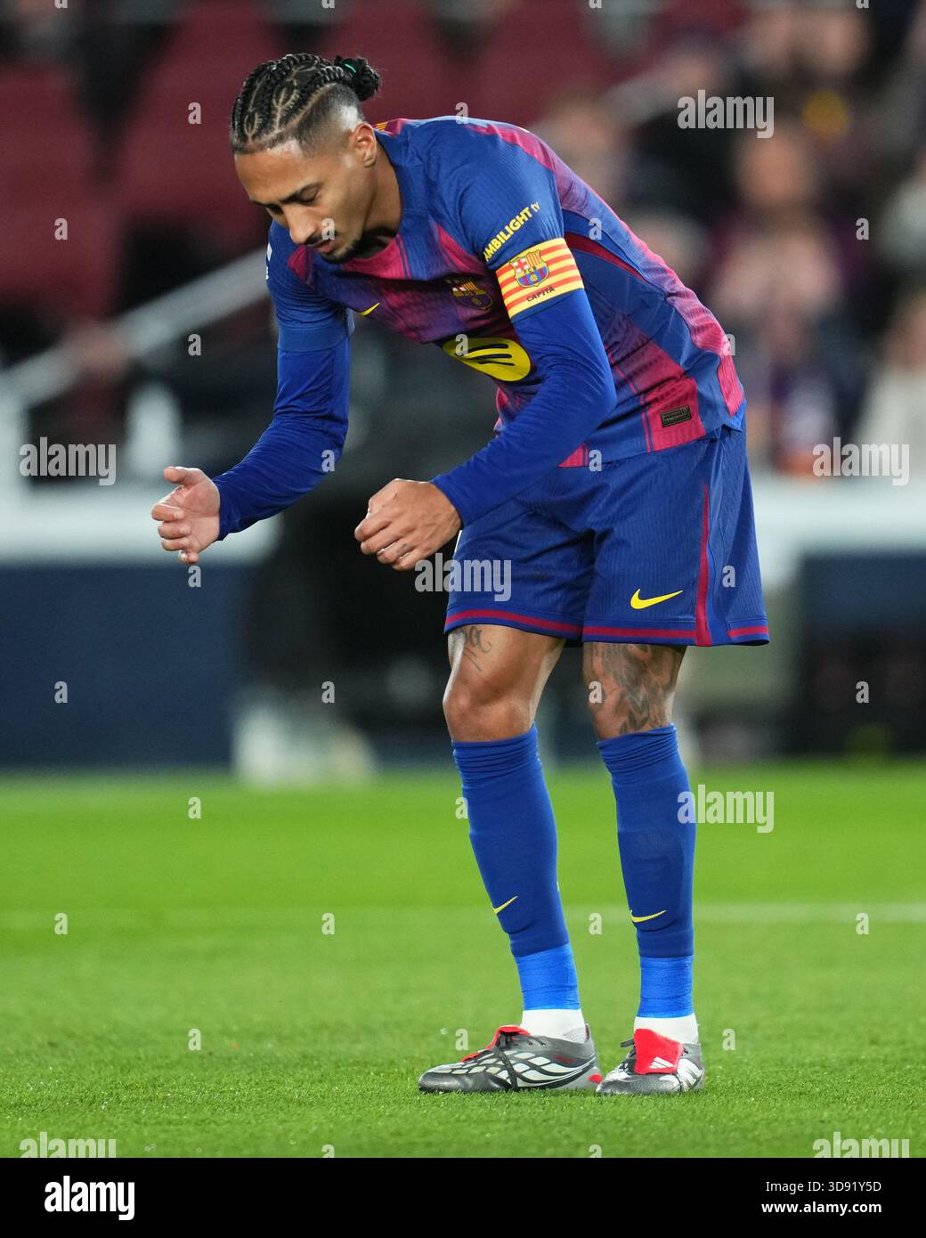 Barcelona, Spain. 03rd Dec, 2025. Raphael Dias Belloli Raphinha of FC Barcelona during the La Liga EA Sports match between FC Barcelona and Atletico de Madrid played at Spotify Camp Nou Stadium on December 2 2025 in Barcelona, Spain. (Photo by Bagu Blanco/PRESSIN) Credit: PRESSINPHOTO SPORTS AGENCY/Alamy Live News Stock Photo