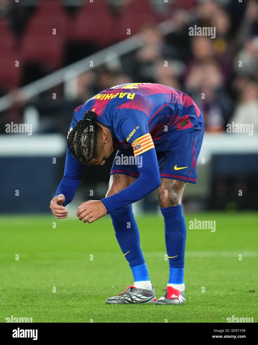 Barcelona, Spain. 03rd Dec, 2025. Raphael Dias Belloli Raphinha of FC Barcelona during the La Liga EA Sports match between FC Barcelona and Atletico de Madrid played at Spotify Camp Nou Stadium on December 2 2025 in Barcelona, Spain. (Photo by Bagu Blanco/PRESSIN) Credit: PRESSINPHOTO SPORTS AGENCY/Alamy Live News Stock Photo