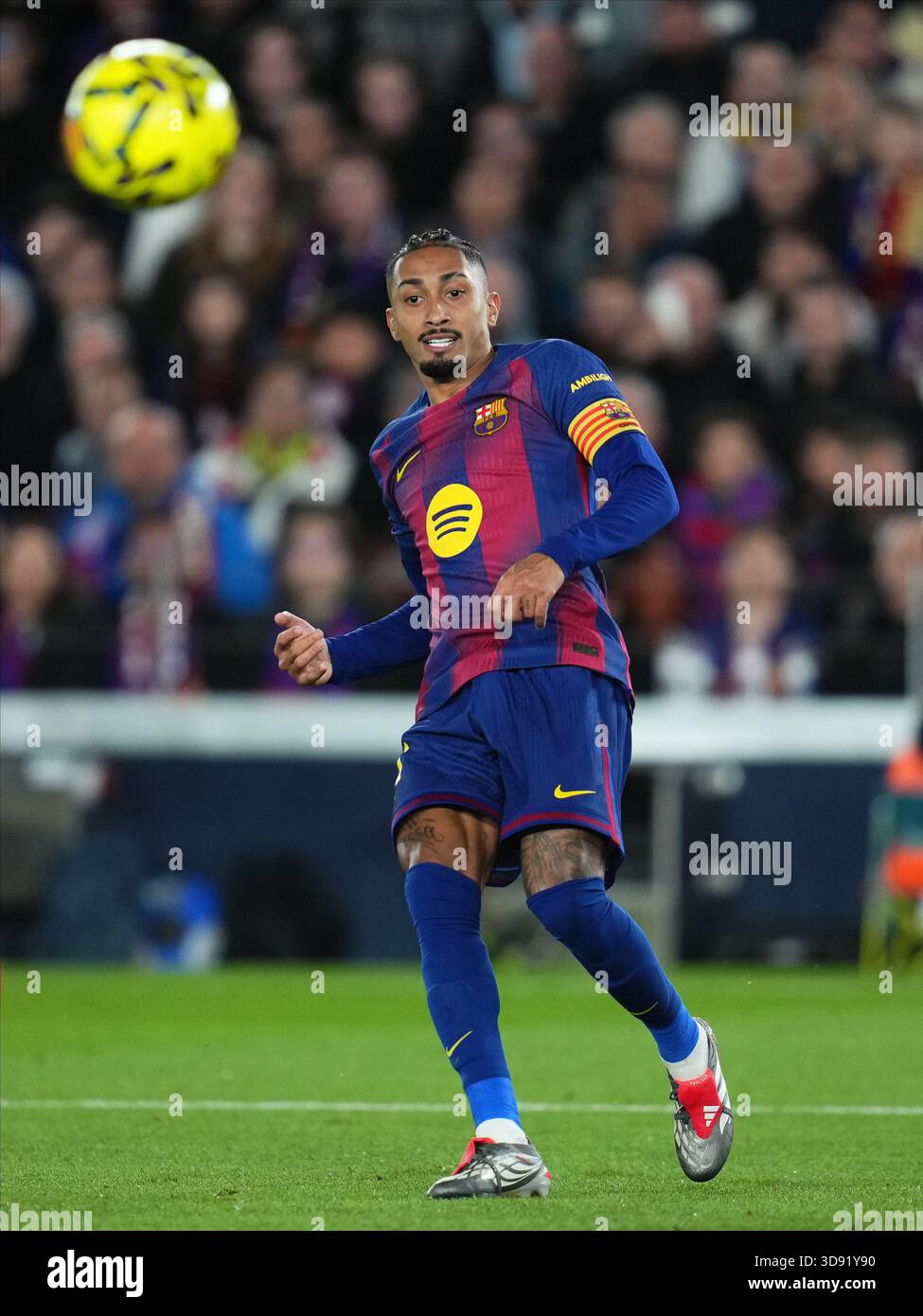 Barcelona, Spain. 03rd Dec, 2025. Raphael Dias Belloli Raphinha of FC Barcelona during the La Liga EA Sports match between FC Barcelona and Atletico de Madrid played at Spotify Camp Nou Stadium on December 2 2025 in Barcelona, Spain. (Photo by Bagu Blanco/PRESSIN) Credit: PRESSINPHOTO SPORTS AGENCY/Alamy Live News Stock Photo