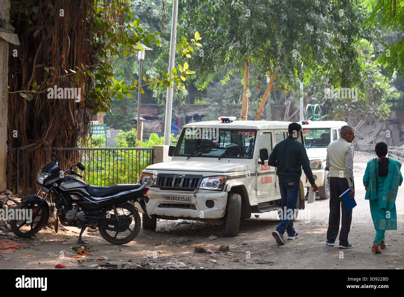 GURUGRAM, INDIA - DECEMBER 2: Police and forensic team investigation at the spot where a 21-year-old suffocated to death and his body was partially charred after he collapsed on a burning coal stove after falling unconscious inside his room in one of the EWS apartments in Malibu Towne, Sector-47, on December 2, 2025 in Gurugram, India. Police identified the deceased as Manjur Alam, originally from Dakshin Dinajpur in West Bengal. He lived alone in a rented accommodation in an EWS building in the society and worked as a delivery manager at a commercial establishment in Sadar Bazar. (Photo by Pa Stock Photo