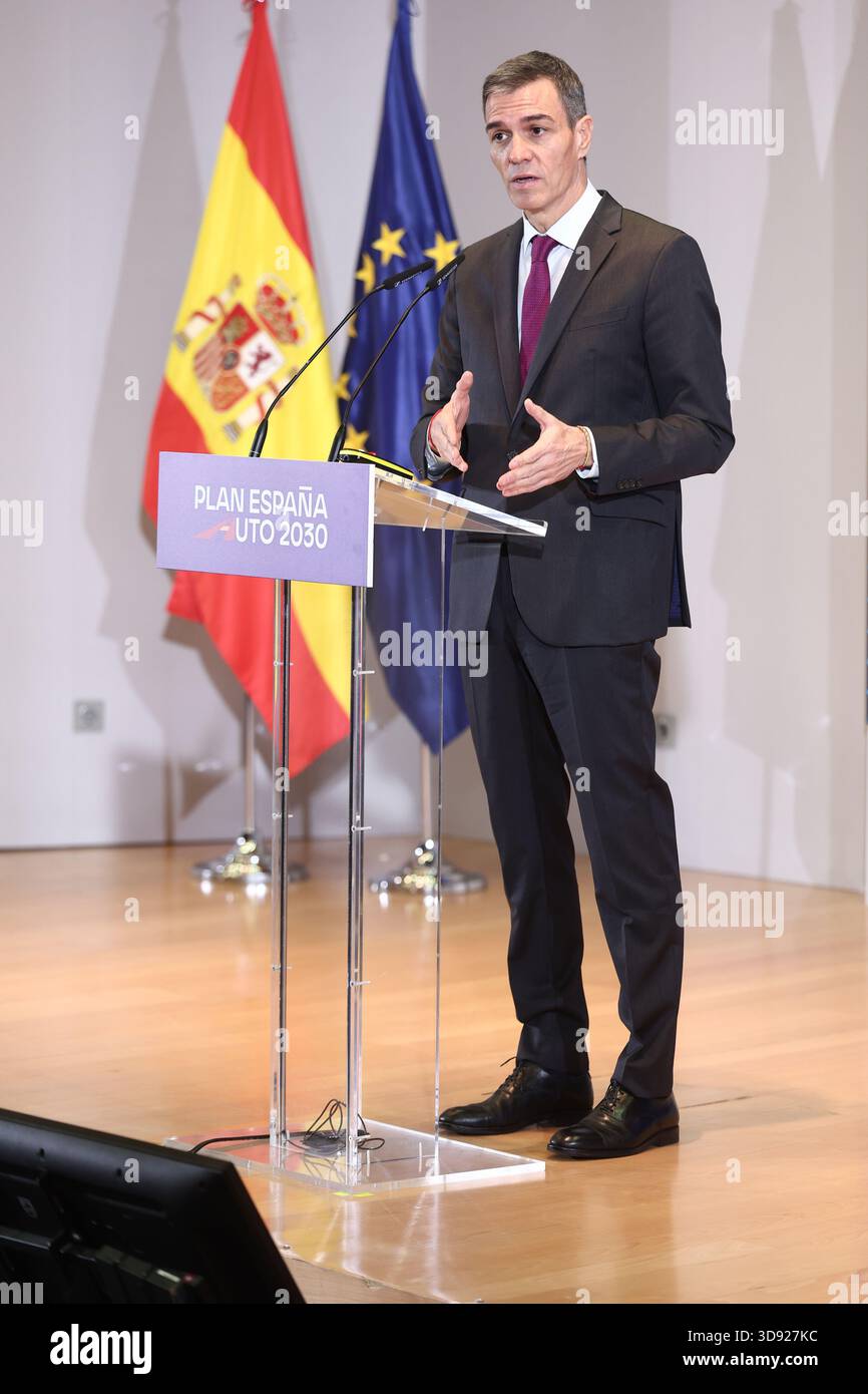The President of the Government, Pedro Sánchez, speaks during the