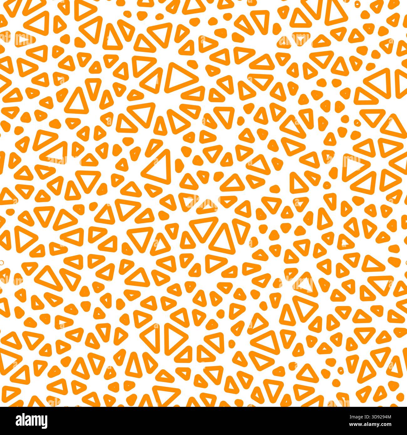 Geometric pattern. Small triangles size. Solid color style. Rounded triangles outlined. Repeatable pattern. Amber glow. Beautiful vector tiles. Stock Vector