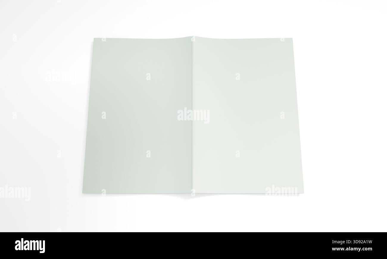 Open Page Layout Open booklet layout showing blank pages in isolated mockup 3D rendering ...