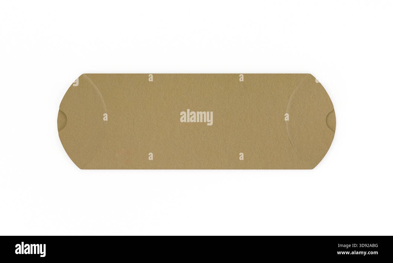 Flat kraft box isolated mockup 3D rendering Stock Photo