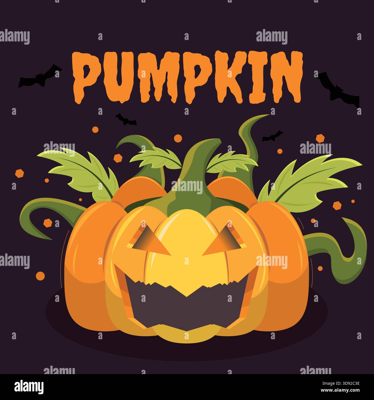 Halloween Pumpkin Illustration – Spooky Jack O’Lantern Vector Art Stock Vector