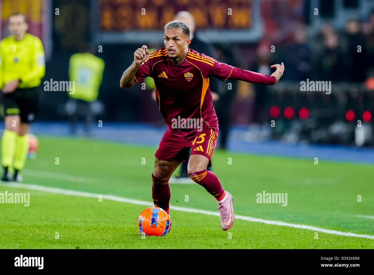 Wesley of AS Roma in action during the Serie A Enilive match between AS ...