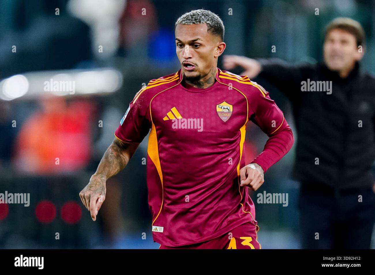Wesley of AS Roma in action during the Serie A Enilive match between AS ...