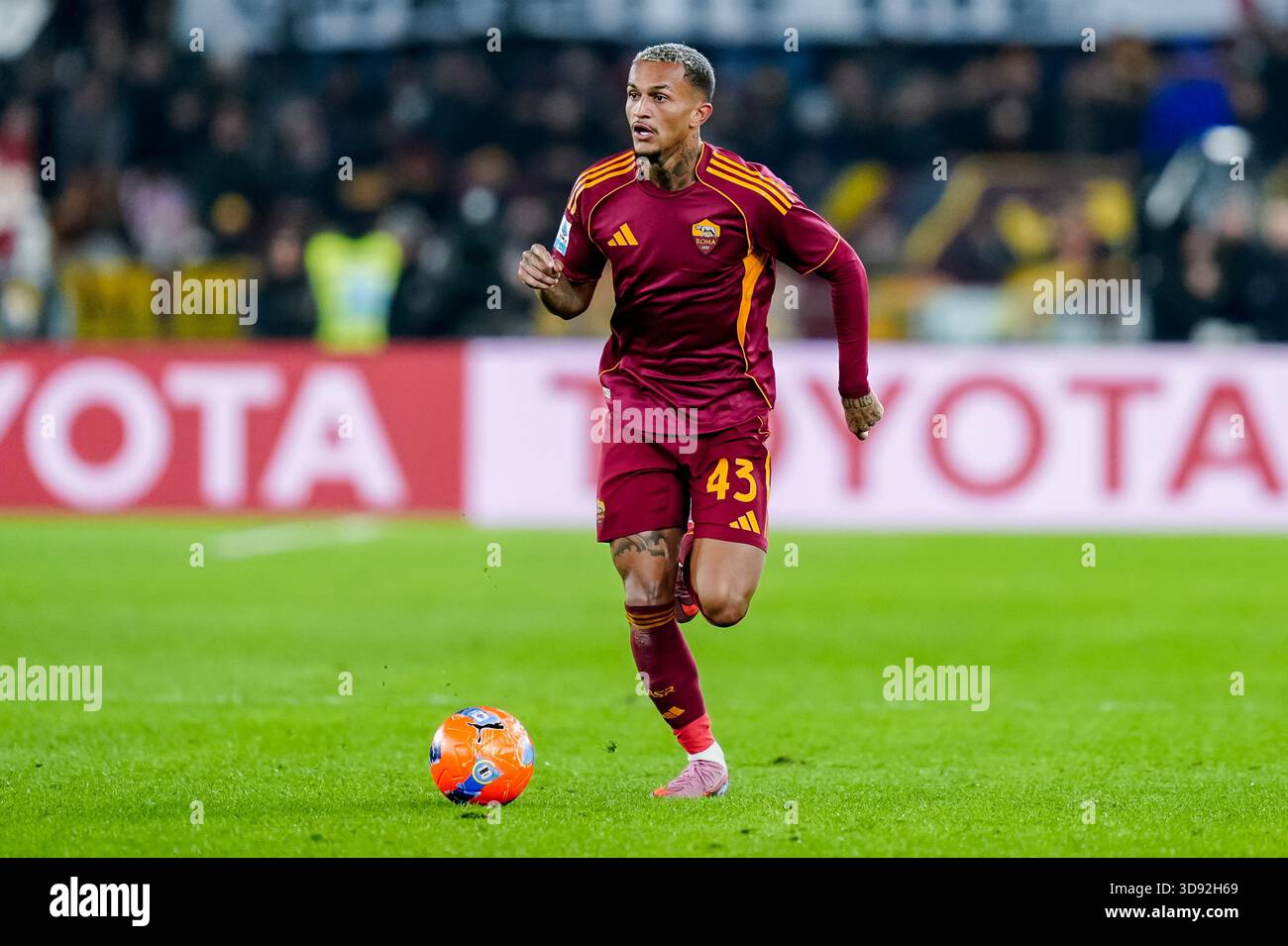Wesley of AS Roma in action during the Serie A Enilive match between AS ...