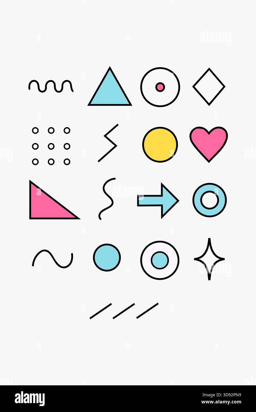 Trendy geometric shapes vector pattern background design for creative projects Stock Vector