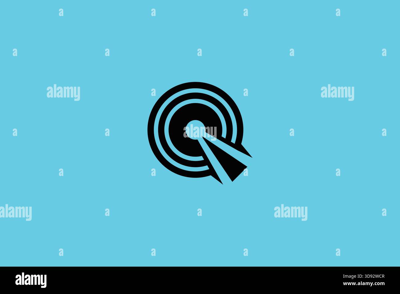 Trendy Professional Letter Q Safety Logo Design on Electric Blue Background Stock Vector