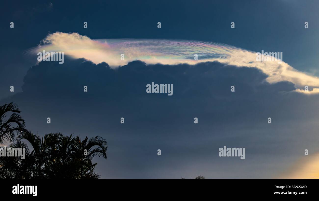 Iridescent cloud formations late afternoon Stock Photo