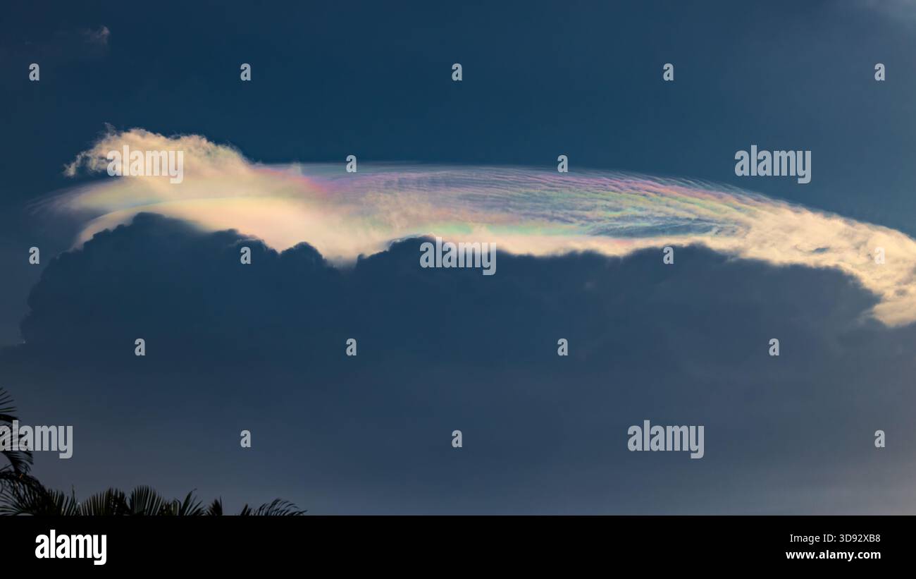 Iridescent cloud formations late afternoon Stock Photo