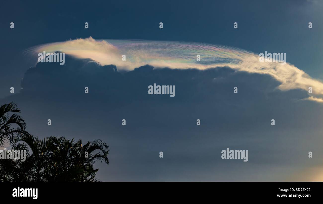 Iridescent cloud formations late afternoon Stock Photo