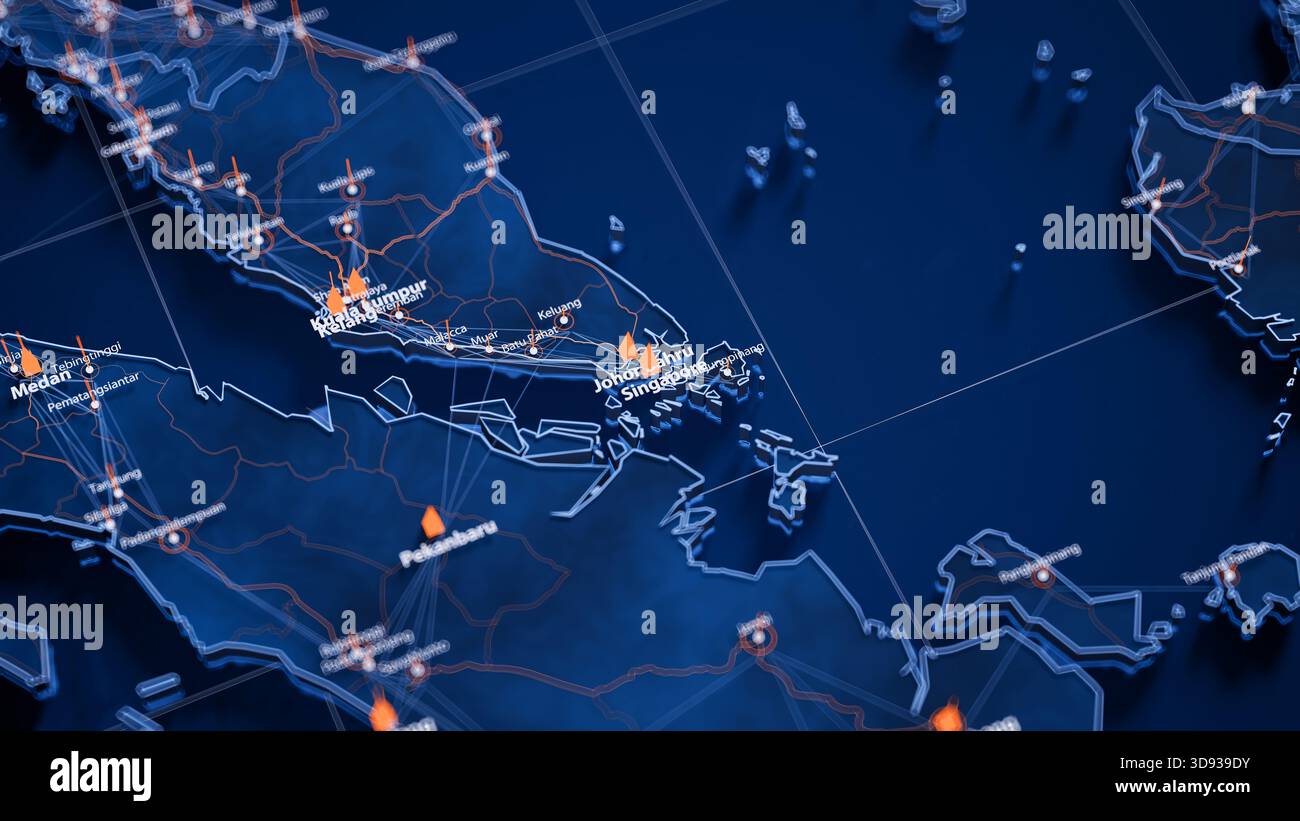 Visual Map Data Singapore map big data visualization. Futuristic map infographic of ...