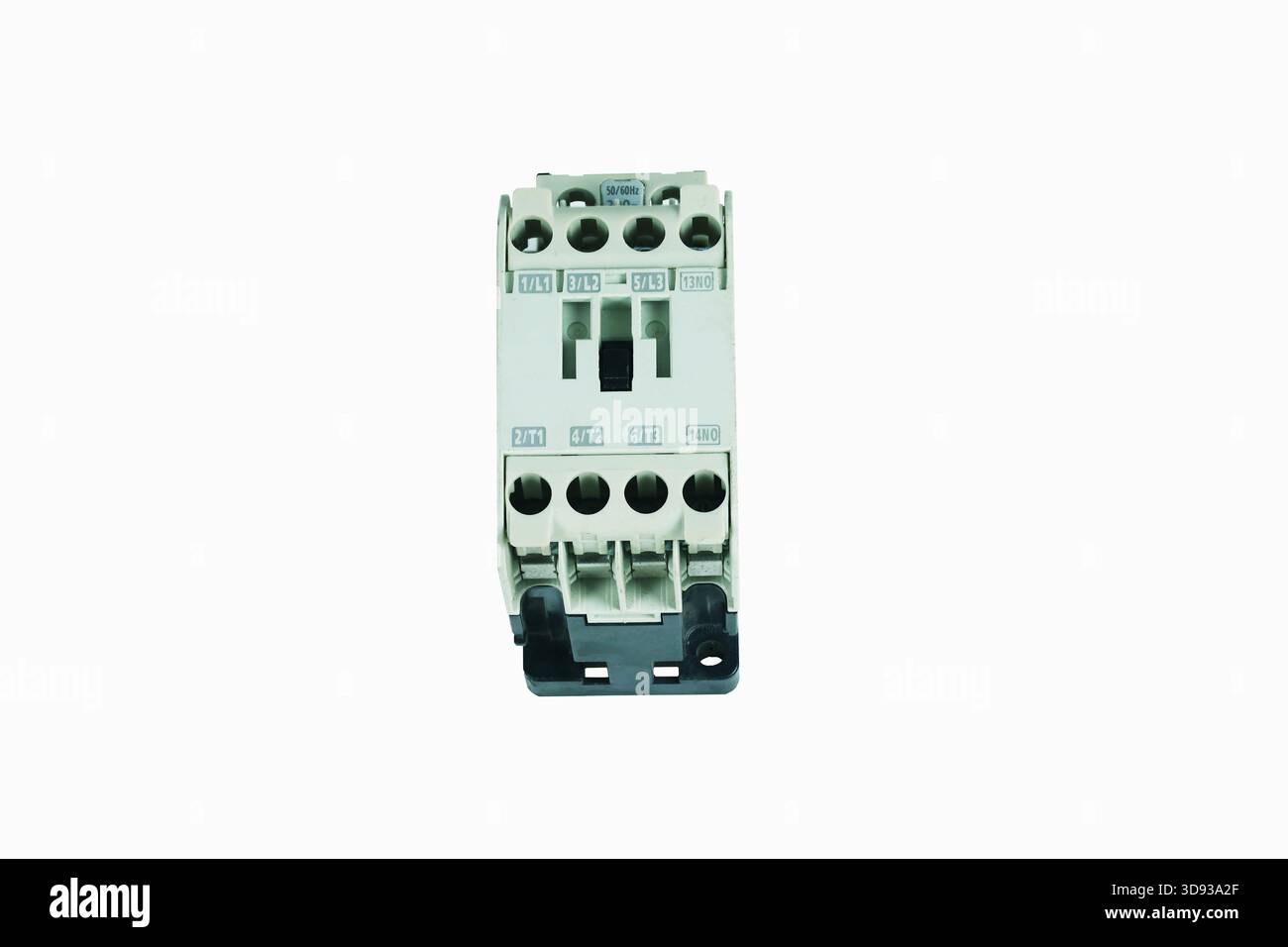 Picture of a contactor, which is a high-power electrical circuit control device. Stock Photo
