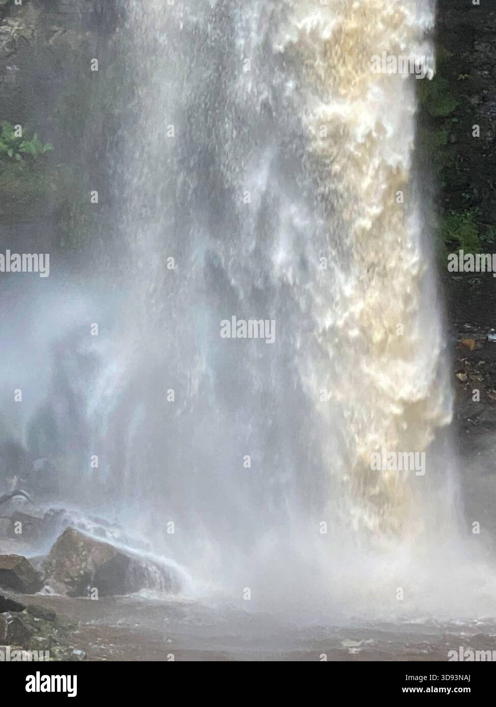 Hardraw Force is located in the midst of the Yorkshire Dales National Park in the north of England.   The falls is about 100 ft (30 metres) high and i - Smartphone Captured Stock Image