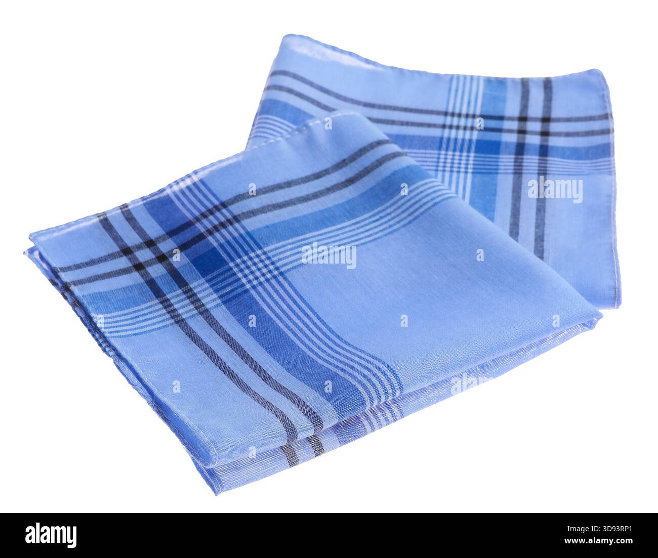 Folded handkerchiefs isolated on white. Stylish accessory Stock Photo