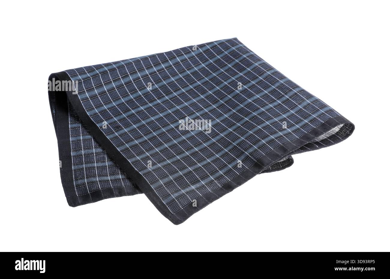 Folded handkerchief isolated on white. Stylish accessory Stock Photo