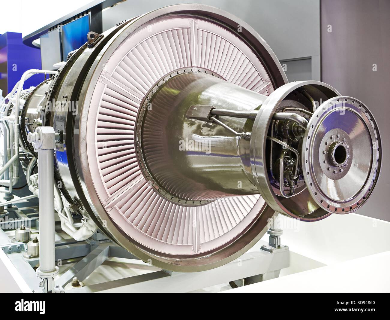 Gas turbine engine for gas compressor unit at the exhibition Stock ...