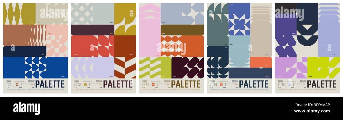 Postmodern Color Colour palette abstract postmodern composition with geometric shape in ...