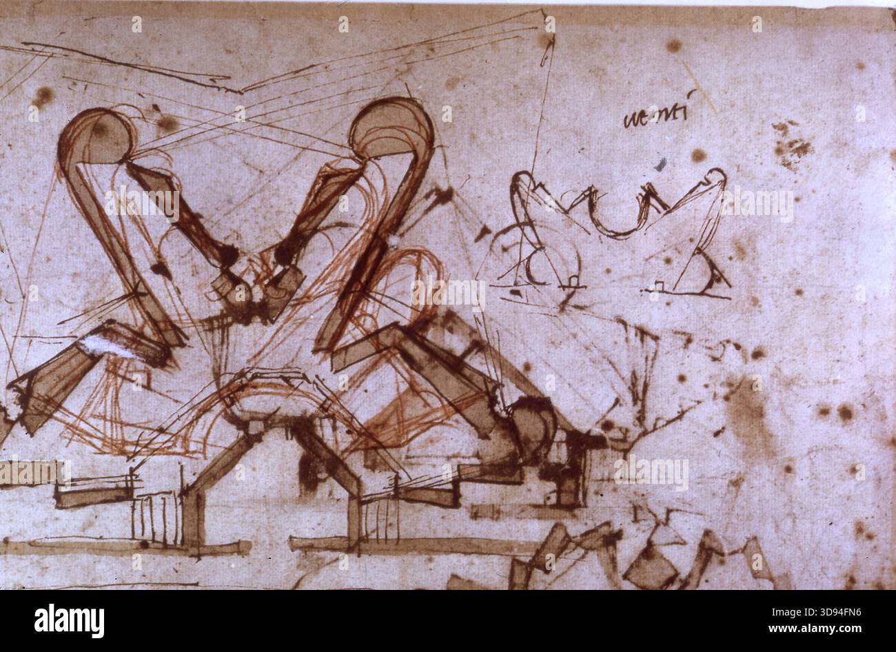 Architectural drawing by Michelangelo of fortifications for Florence ...