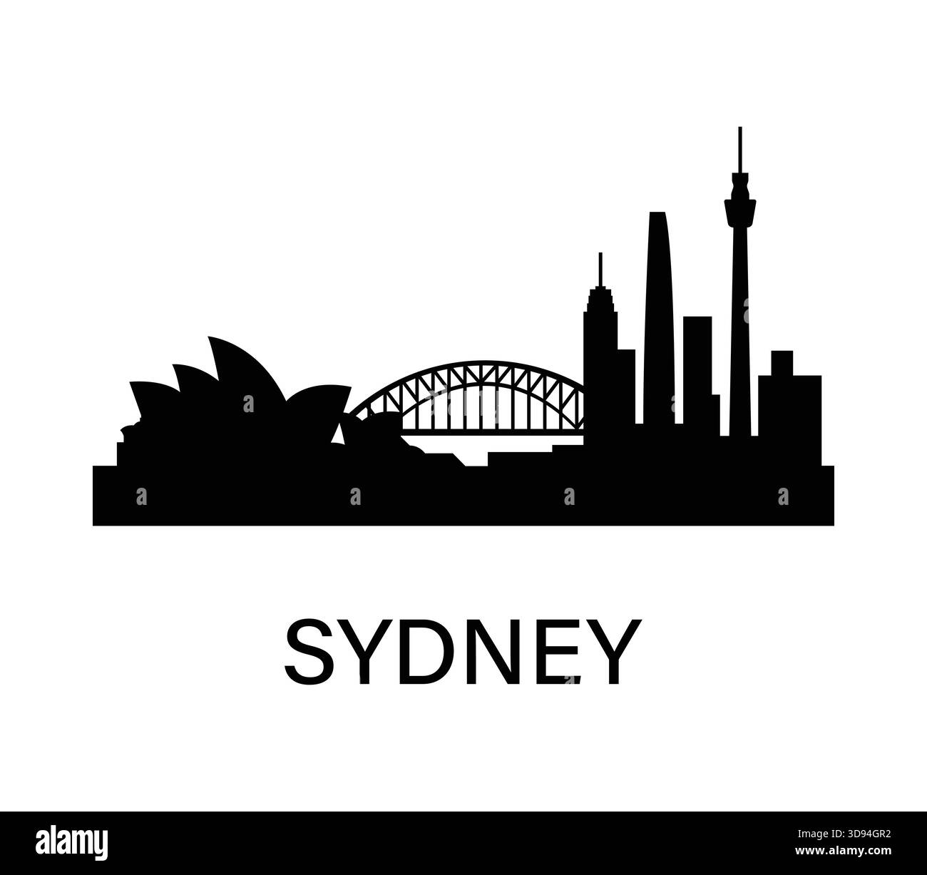Sydney opera house silhouette vector Black and White Stock Photos ...