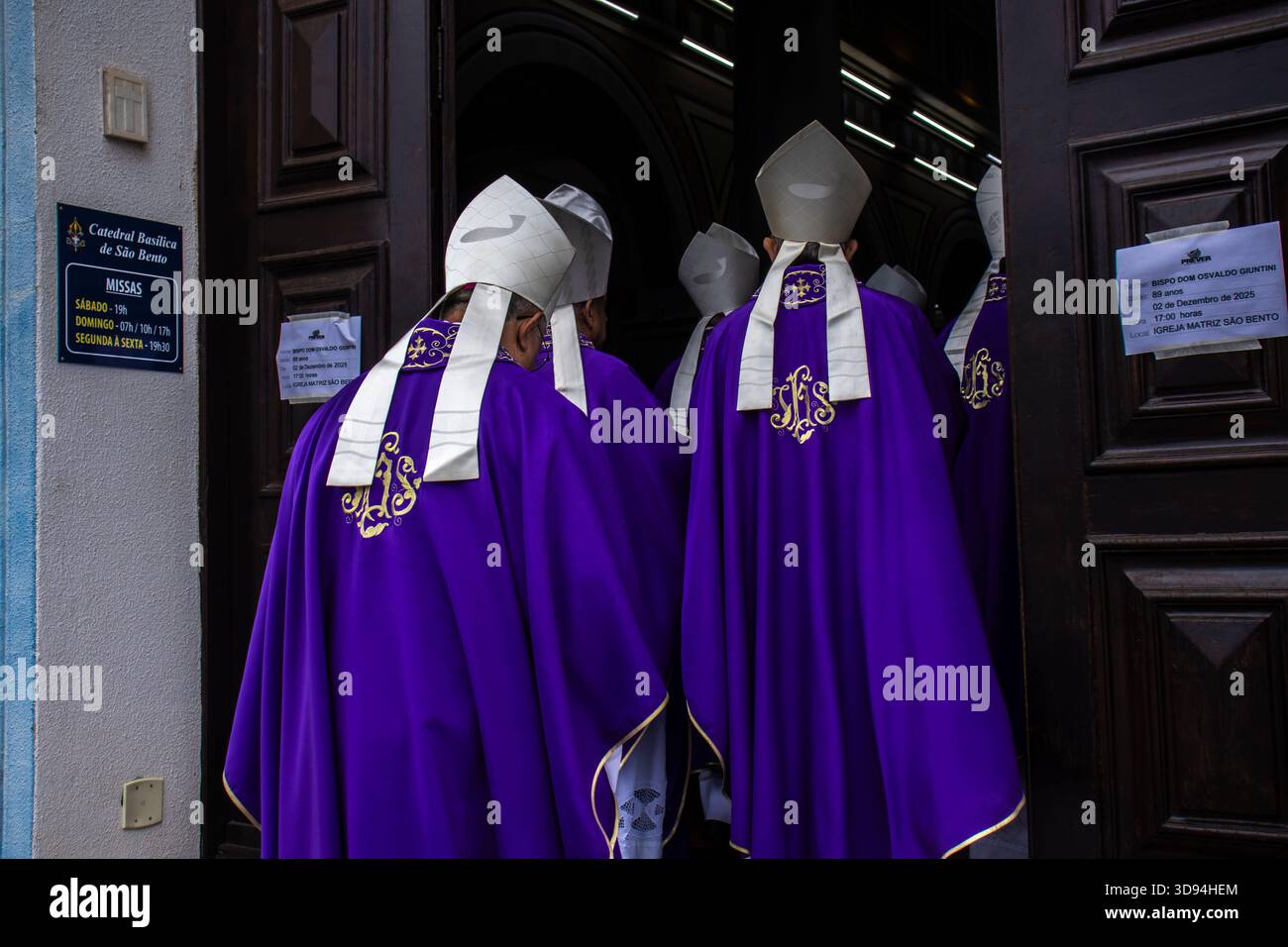 Marilia, SP, Brazil, December 02, 2025. Bishops and priests in purple ...