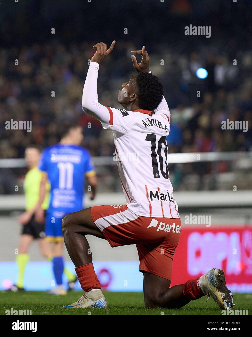 Yaser Yaser Asprilla of Girona FC celebrates after scoring goal during the ...
