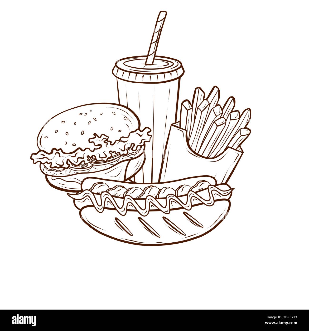 Hot dog drawing hi-res stock photography and images - Page 2 - Alamy