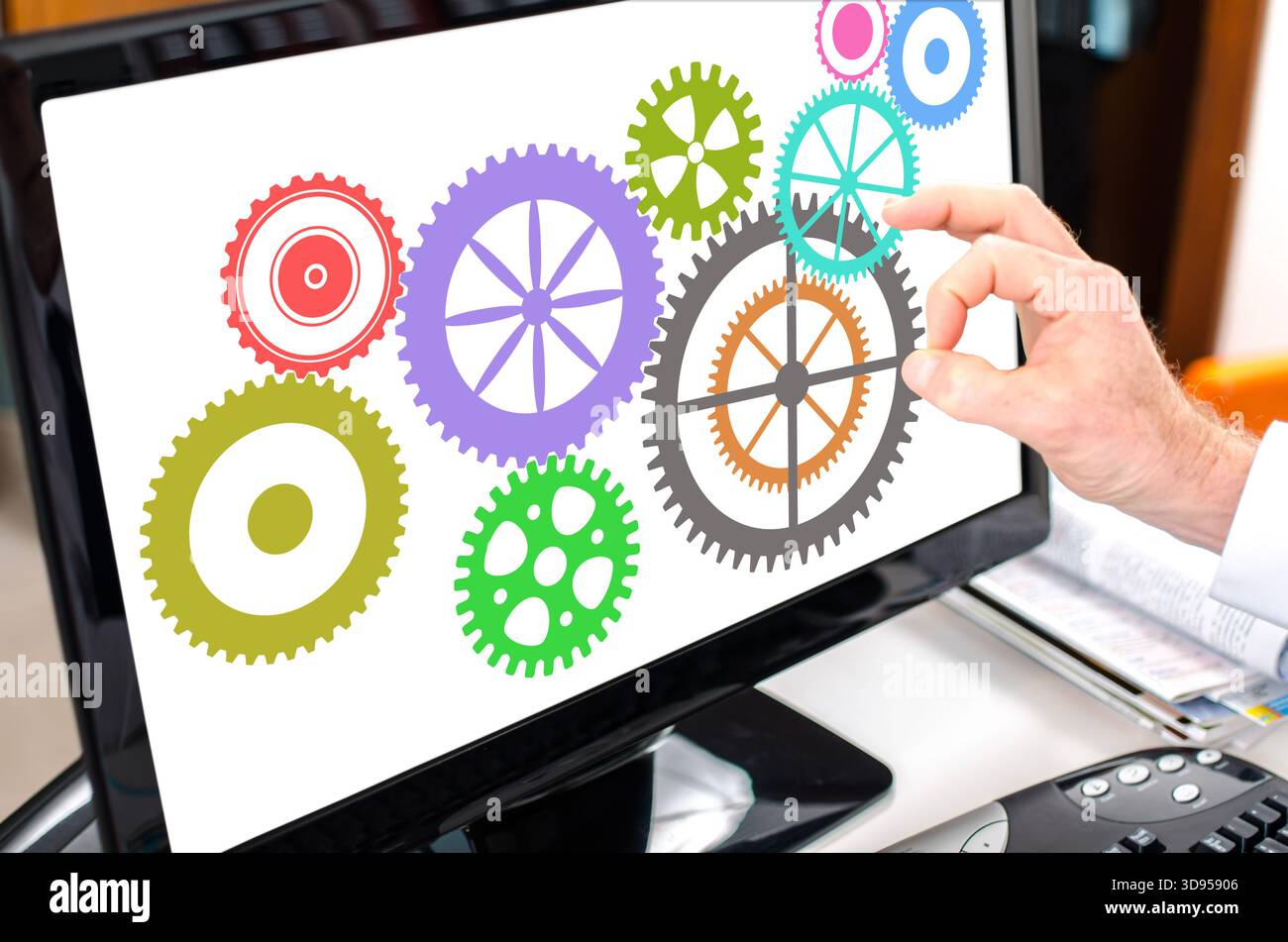 Cooperation concept shown on a computer screen Stock Photo