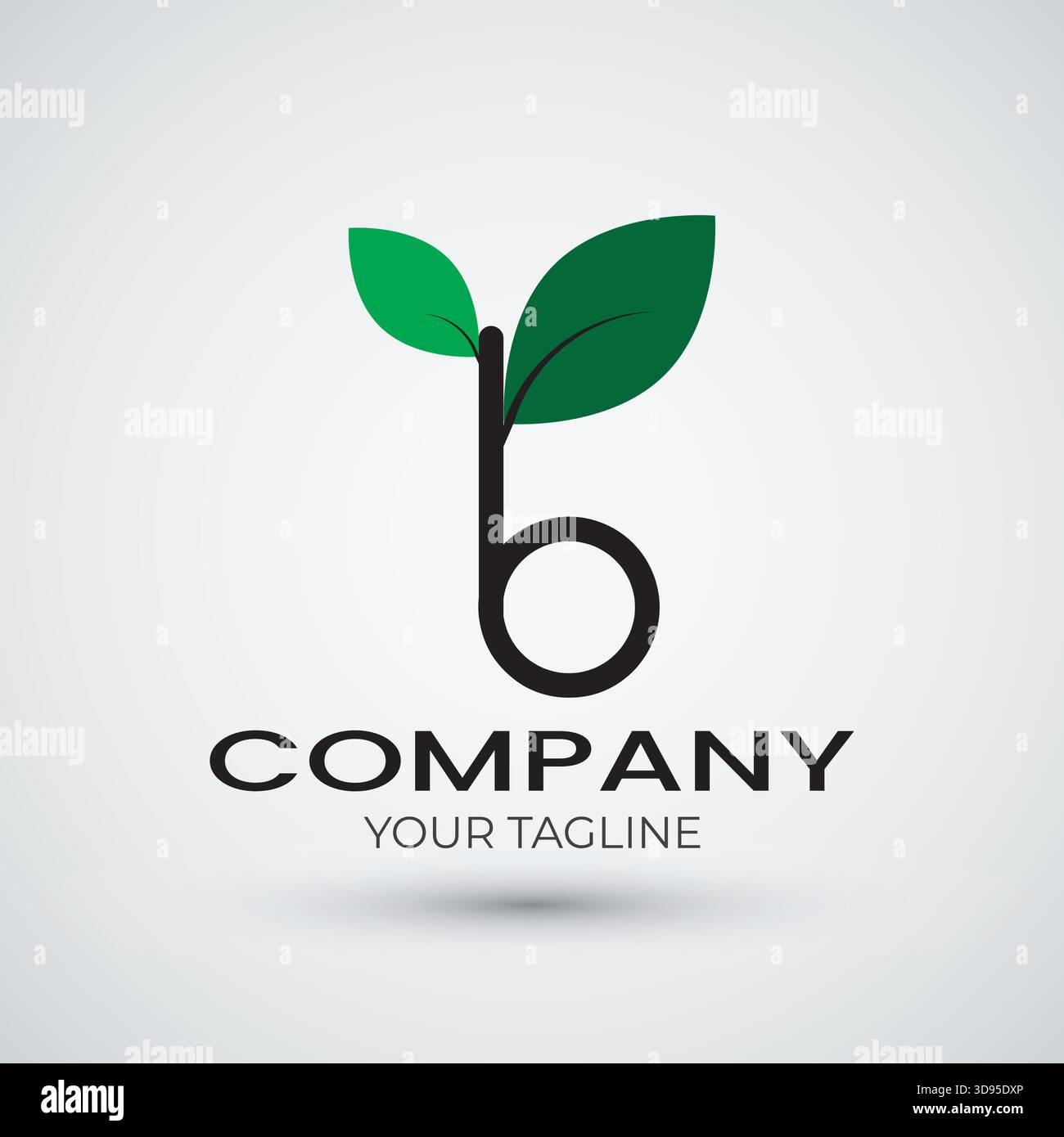 b letter logo with leaves vector Stock Vector