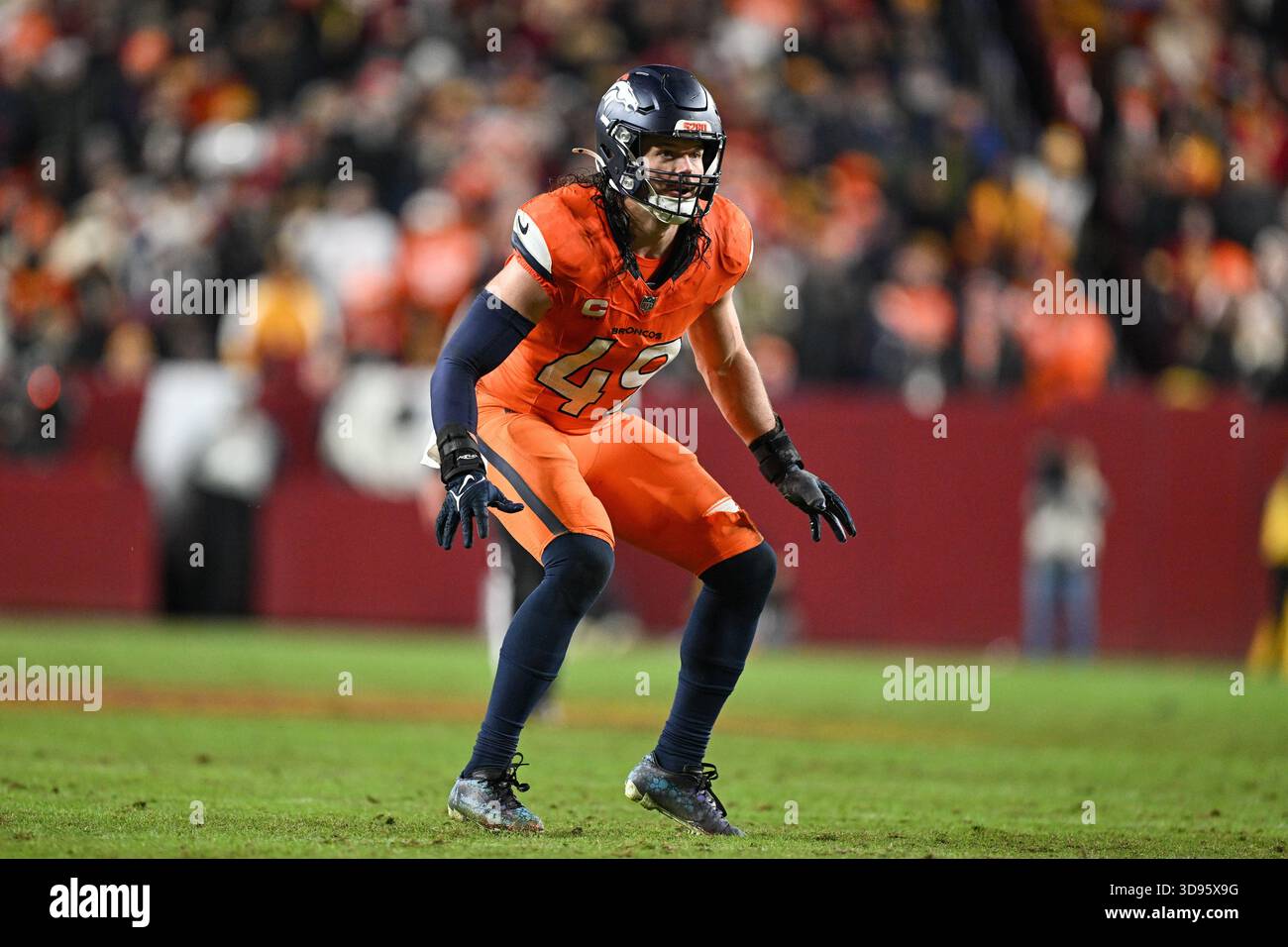 Denver Broncos linebacker Alex Singleton (49) in action during the ...