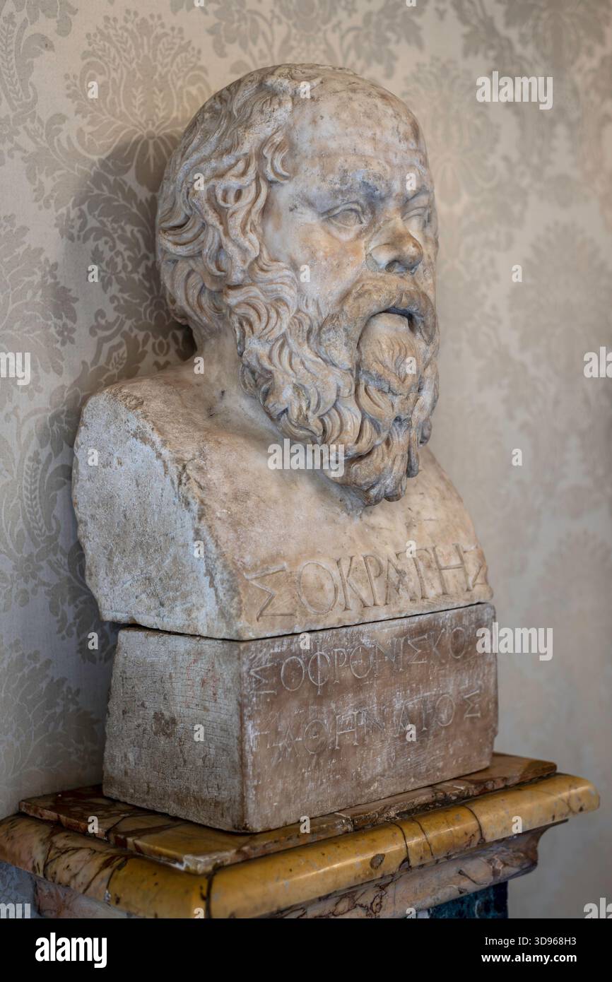 Socrates Rome Marble bust of ancient Greek philosopher Socrates displayed at ...