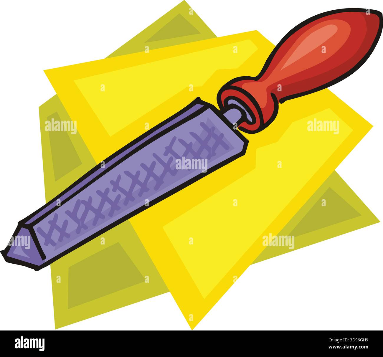 Red Handle Rasp Forward Sharpening file Stock Vector Images - Alamy