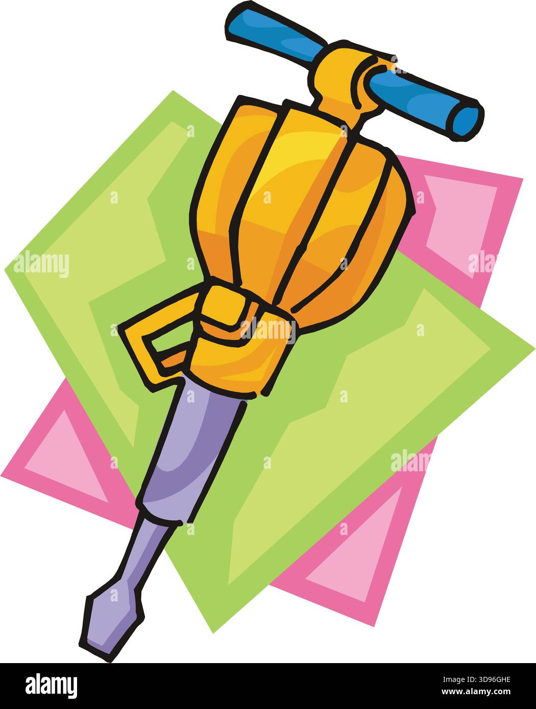 Cartoon Electric Jackhammer Breaking Concrete Hi res Stock Photography cartoon-electric-jackhammer-breaking-concrete-hi-res-stock-photography