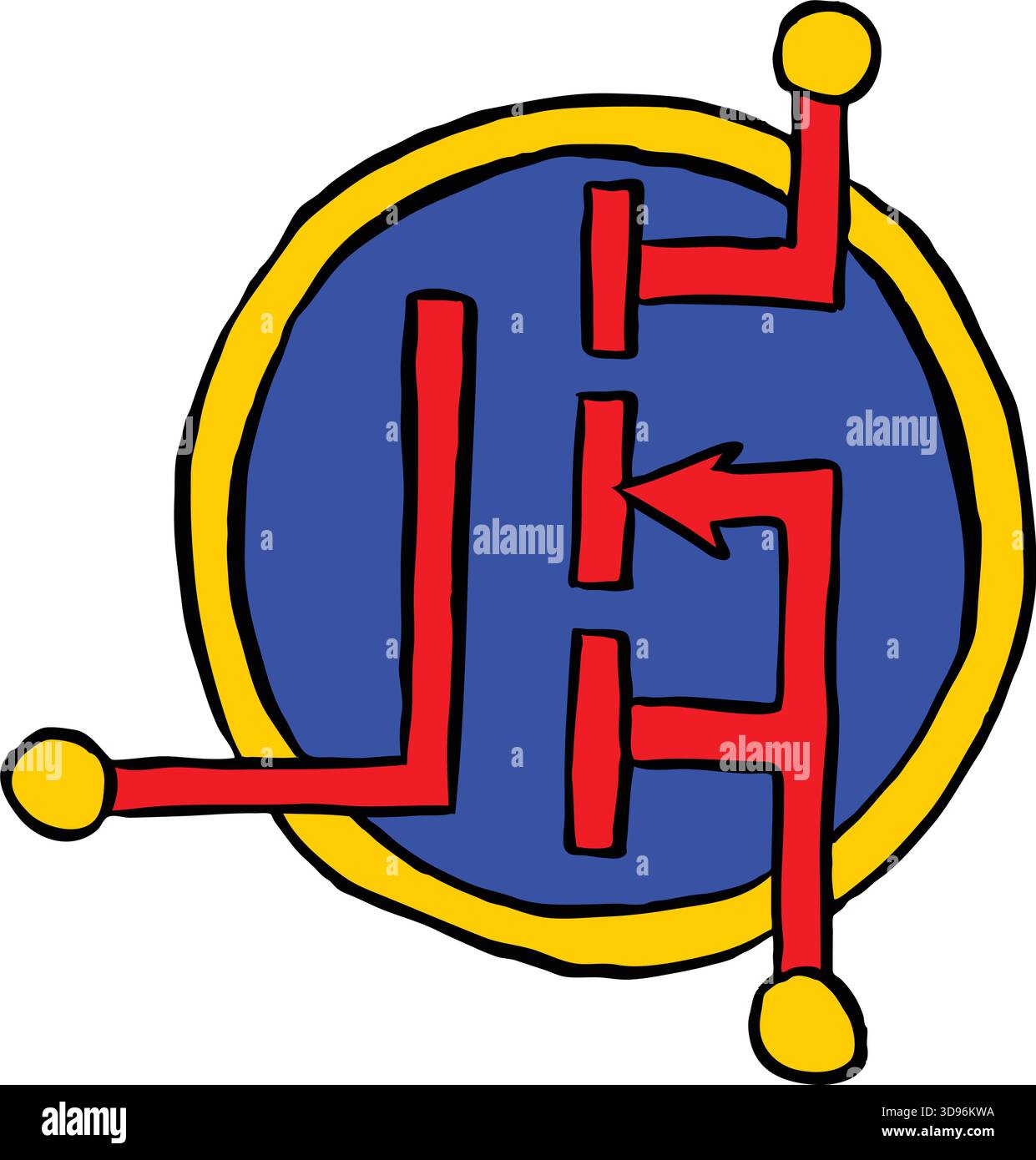 An abstract vector illustration shows of Circuit Pathway in a cartoon ...