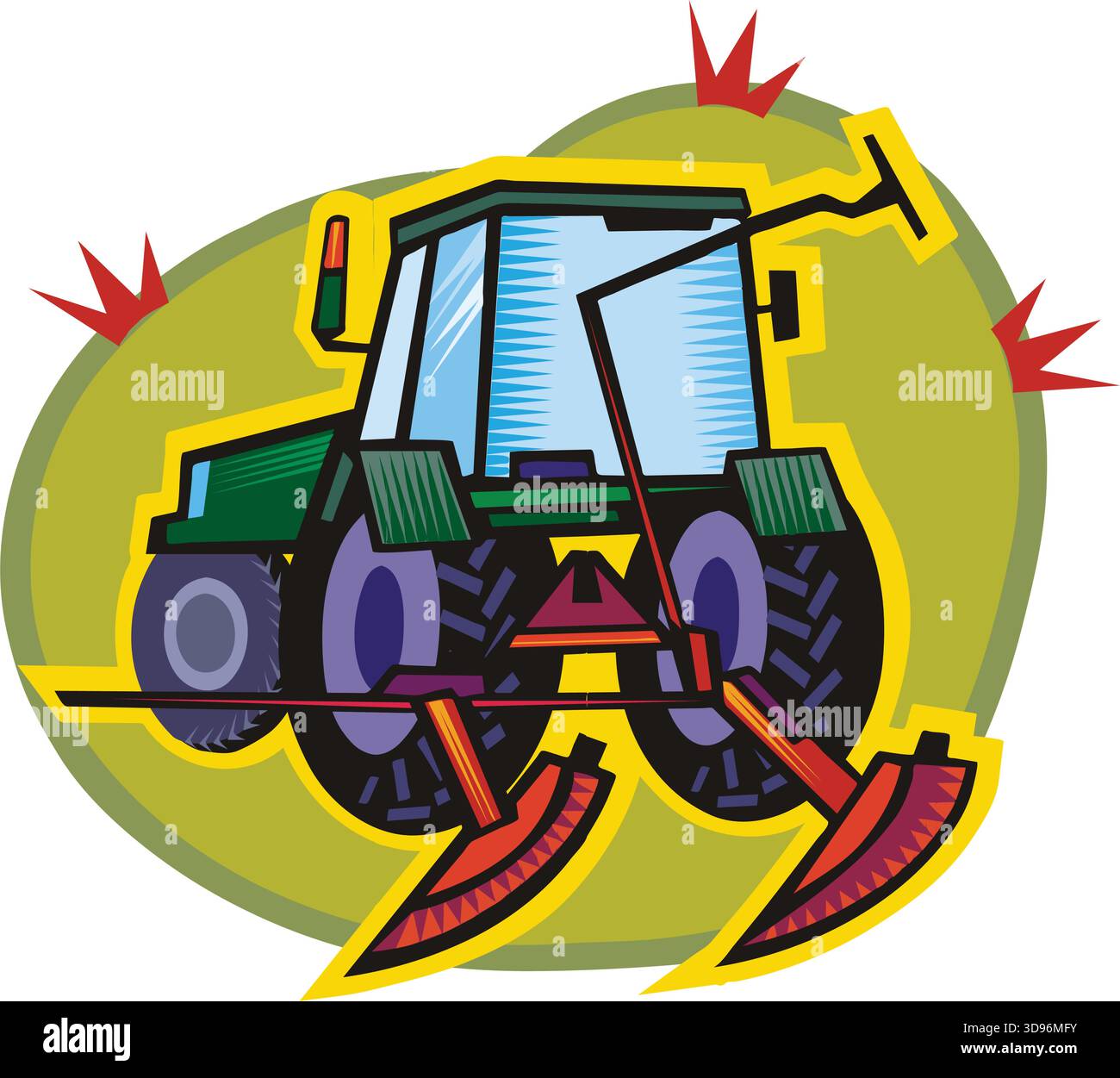 Agricultural machine isometric composition ,tractor vector illustration ...