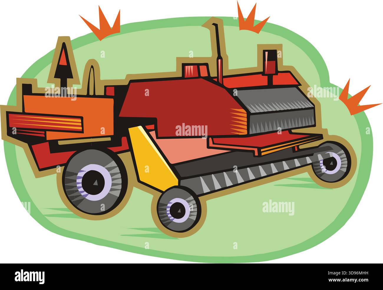 Agricultural machine isometric composition ,tractor vector illustration ...