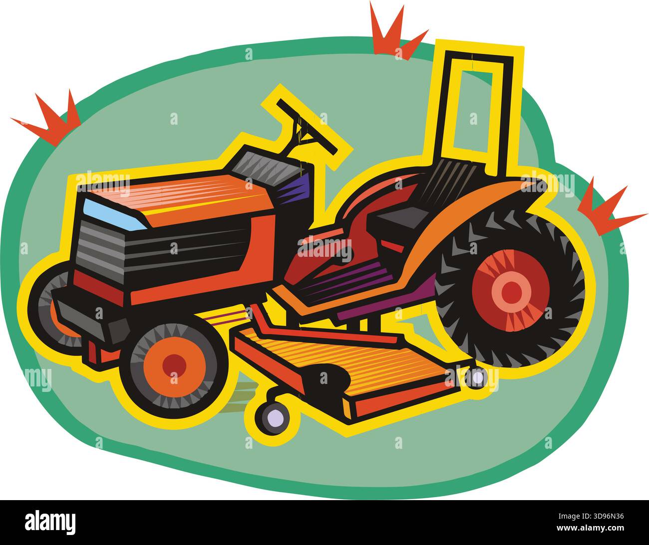 Agricultural machine isometric composition ,tractor vector illustration ...
