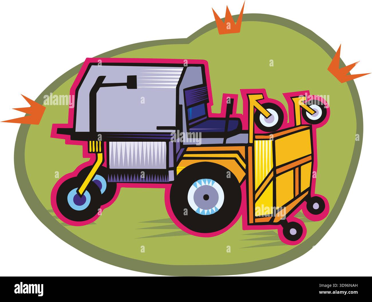 Agricultural machine isometric composition ,tractor vector illustration ...