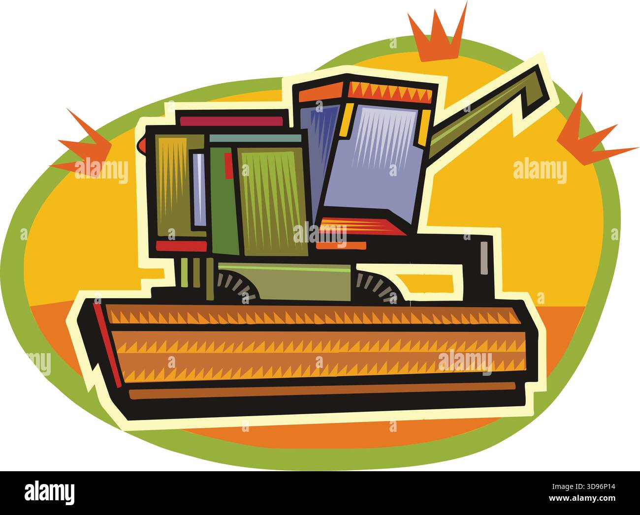 Agricultural machine isometric composition ,tractor vector illustration ...