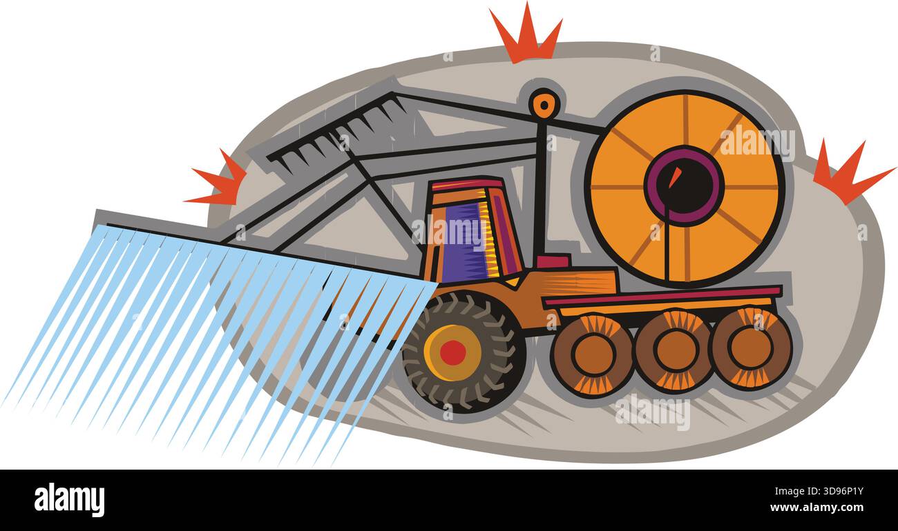 Agricultural machine isometric composition ,tractor vector illustration ...